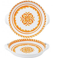 387SCO+le+cadeaux+Sicily+Orange+Small+Shallow+Handled+Bowl+810056676681