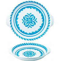 387SCT+le+cadeaux+Sicily+Teal+Small+Shallow+Handled+Bowl+810056676698