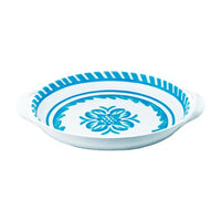 387SCT+le+cadeaux+Sicily+Teal+Small+Shallow+Handled+Bowl+810056676698