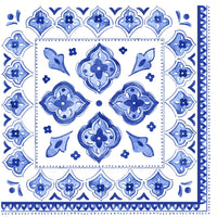 810056672515+Le+Cadeaux+Moroccan+Blue+256MRCB+cocktail+napkin+and+mini+cheese+knife+gift+set