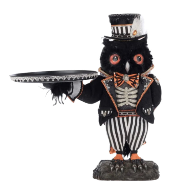 front+view+of+810187070518+28-528678+Katherines+Collection+Oscar+Macabre+Owl+Server+A+Macabre+Family+Halloween+Decor+2025