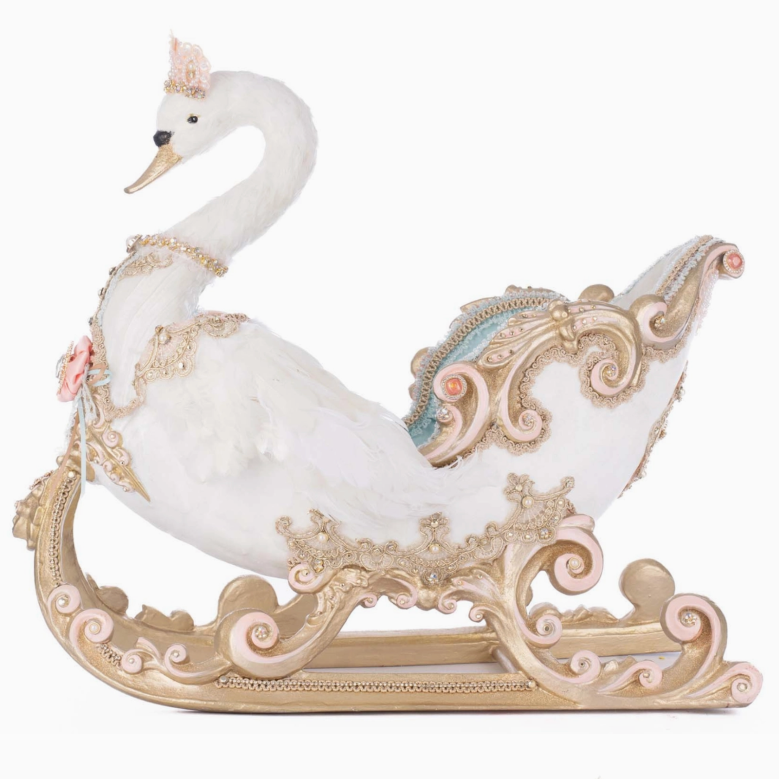 left+view+of+810187071492+Katherines+Collection+Joyeux+Noel+Swan+Sleigh+SKU+28-528846+Christmas+Decor+Collection+left+view