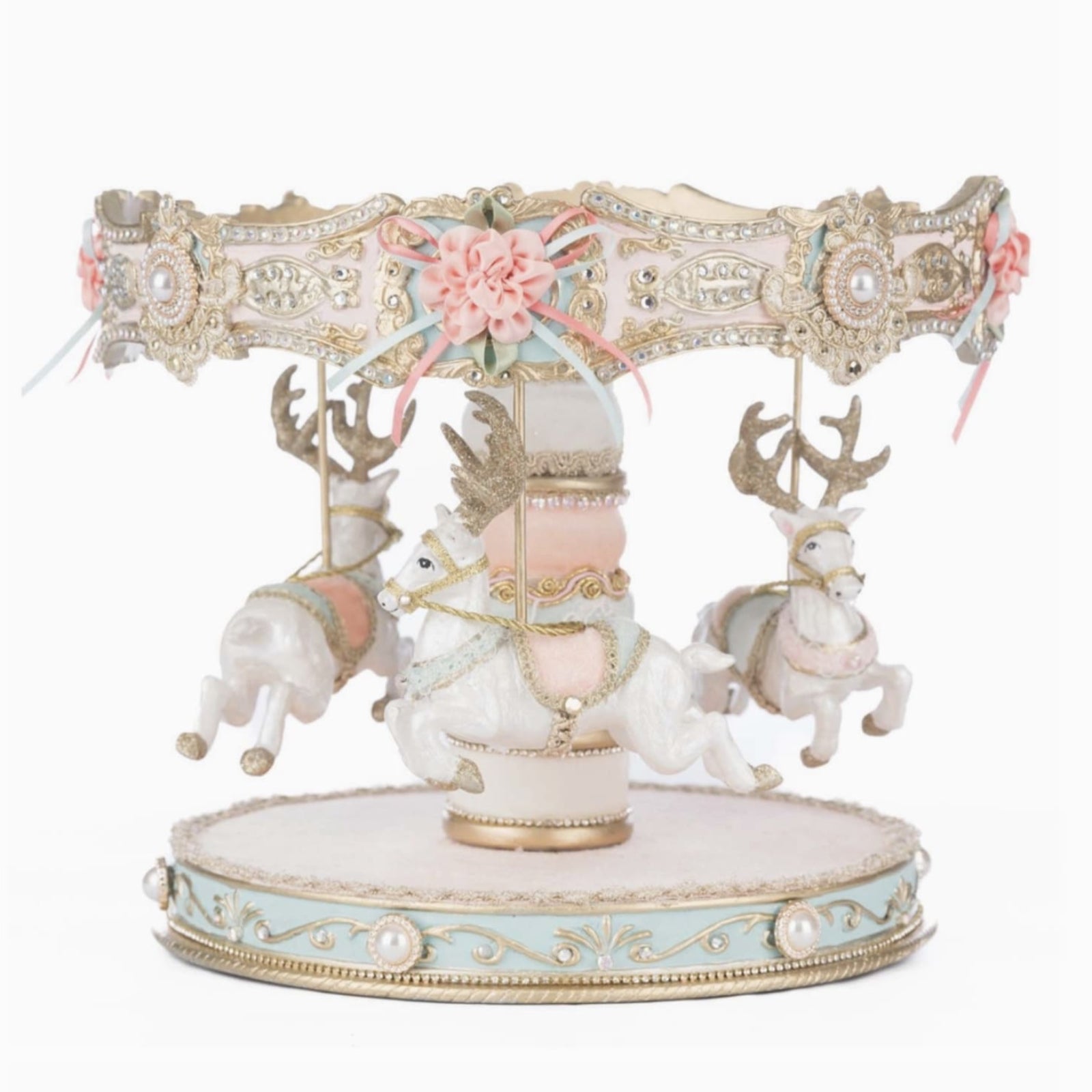 810187071522+side+view+of+Katherines+Collection+Joyeux+Noel+Reindeer+Carousel+Cake+Dessert+Plate+28-528851