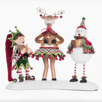 Front view of Alfie, Deerdra, and Snowy Christmas Carolers by Katherine’s Collection, SKU 28-428351, GTIN 810074128360.