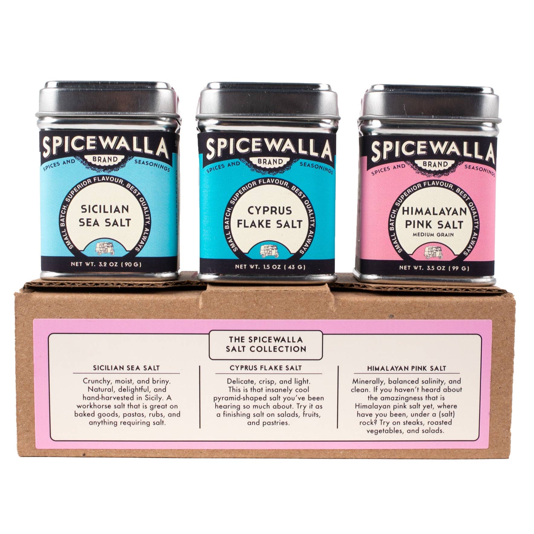 Artisan salt collection featuring premium pink, flake, and sea salts