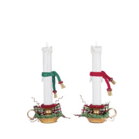 Rear angle of Katherine’s Collection Village of Holly Woods Caroling Candles Set, SKU 28-428536, GTIN 810074128582, resin Christmas decor.