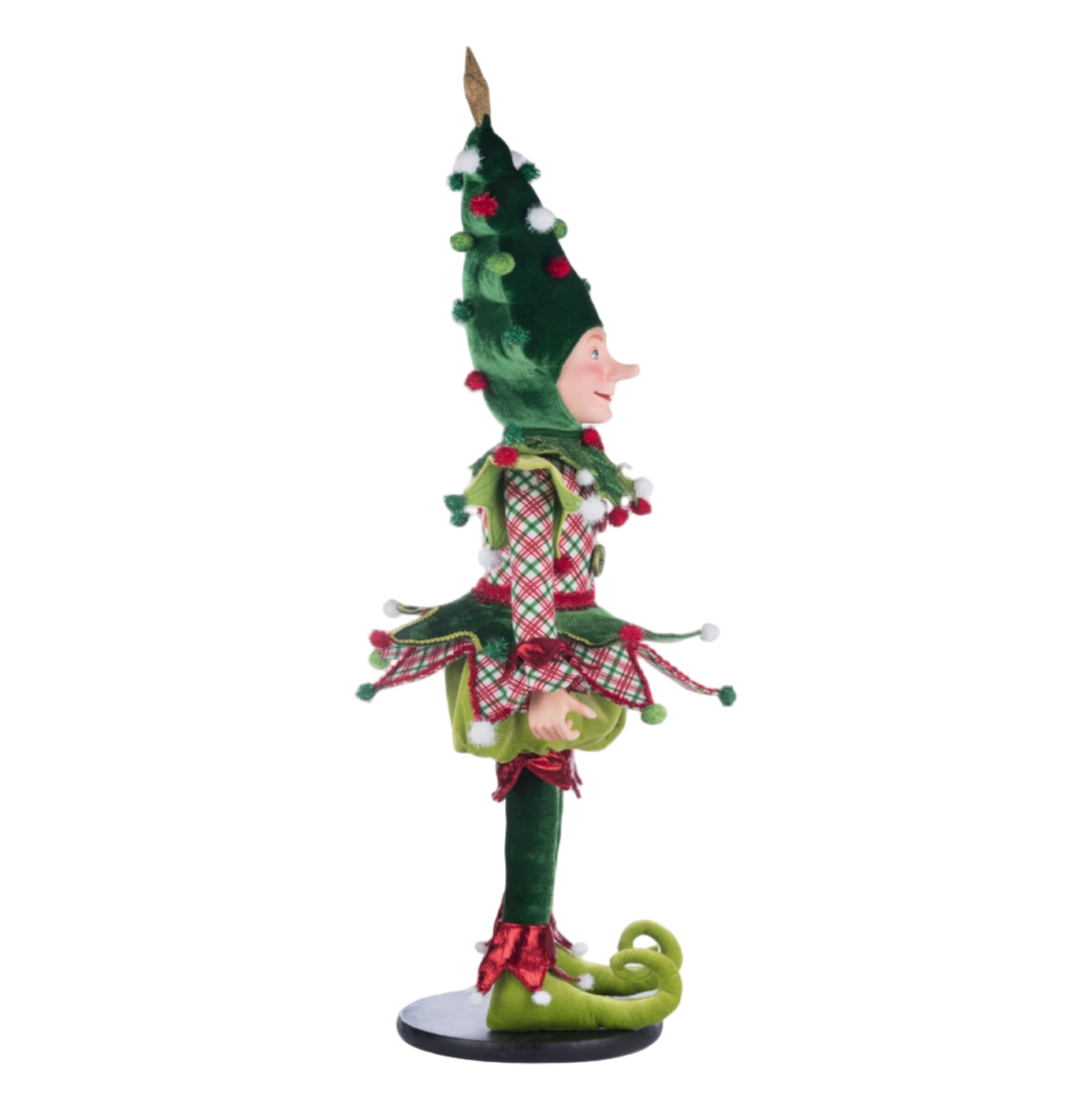 Full-length view of Barry Jingles Elf Doll standing 36.5 inches tall, SKU 28-428349, GTIN 810074128353.