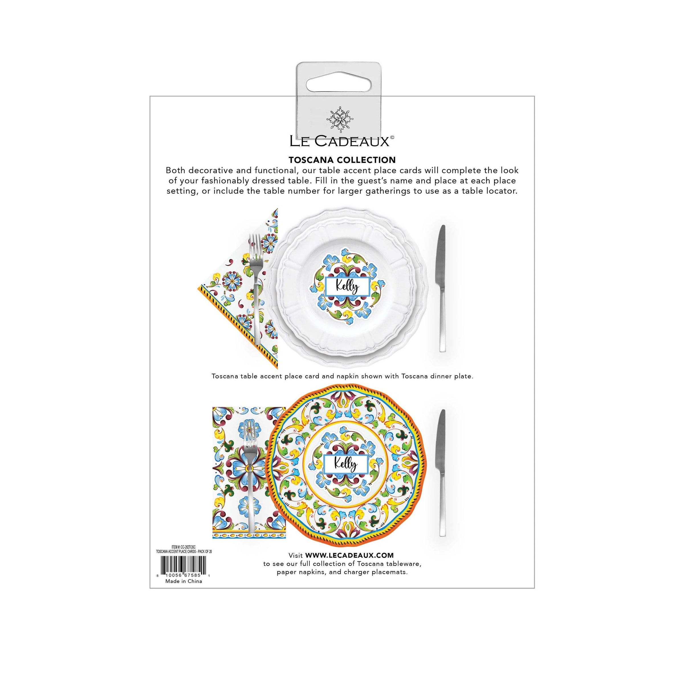 CC-262TOSC+Le+Cadeaux+Toscana+Thanksgiving+Harvest+Place+Cards+810056675851+package+front