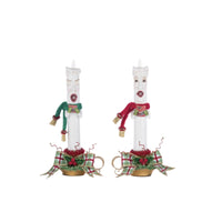 Front view of Katherine’s Collection Village of Holly Woods Caroling Candles Set, SKU 28-428536, GTIN 810074128582, hand-painted resin decor.