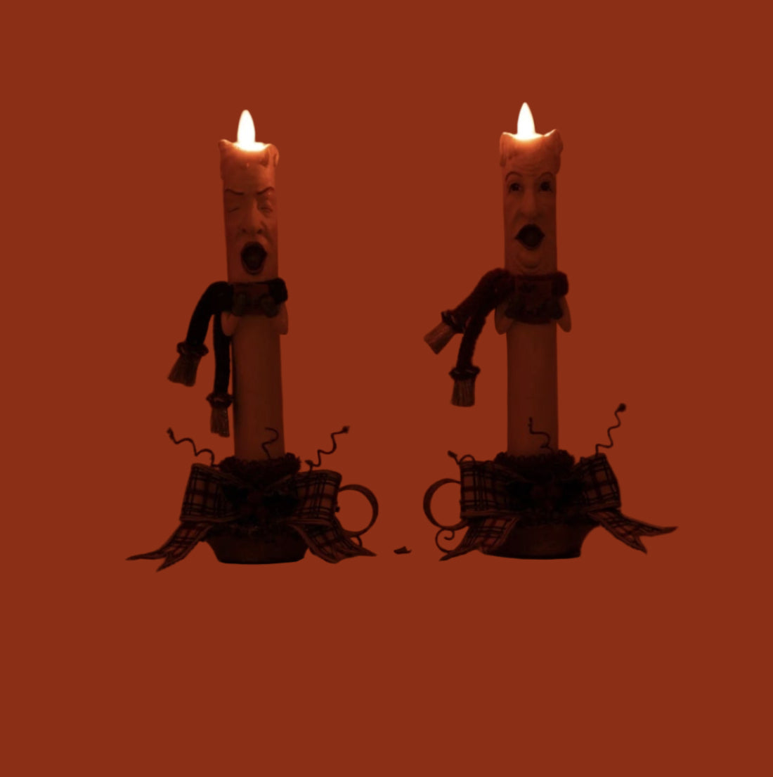 Katherine’s Collection Caroling Candles Set styled as a Christmas centerpiece, SKU 28-428536, GTIN 810074128582