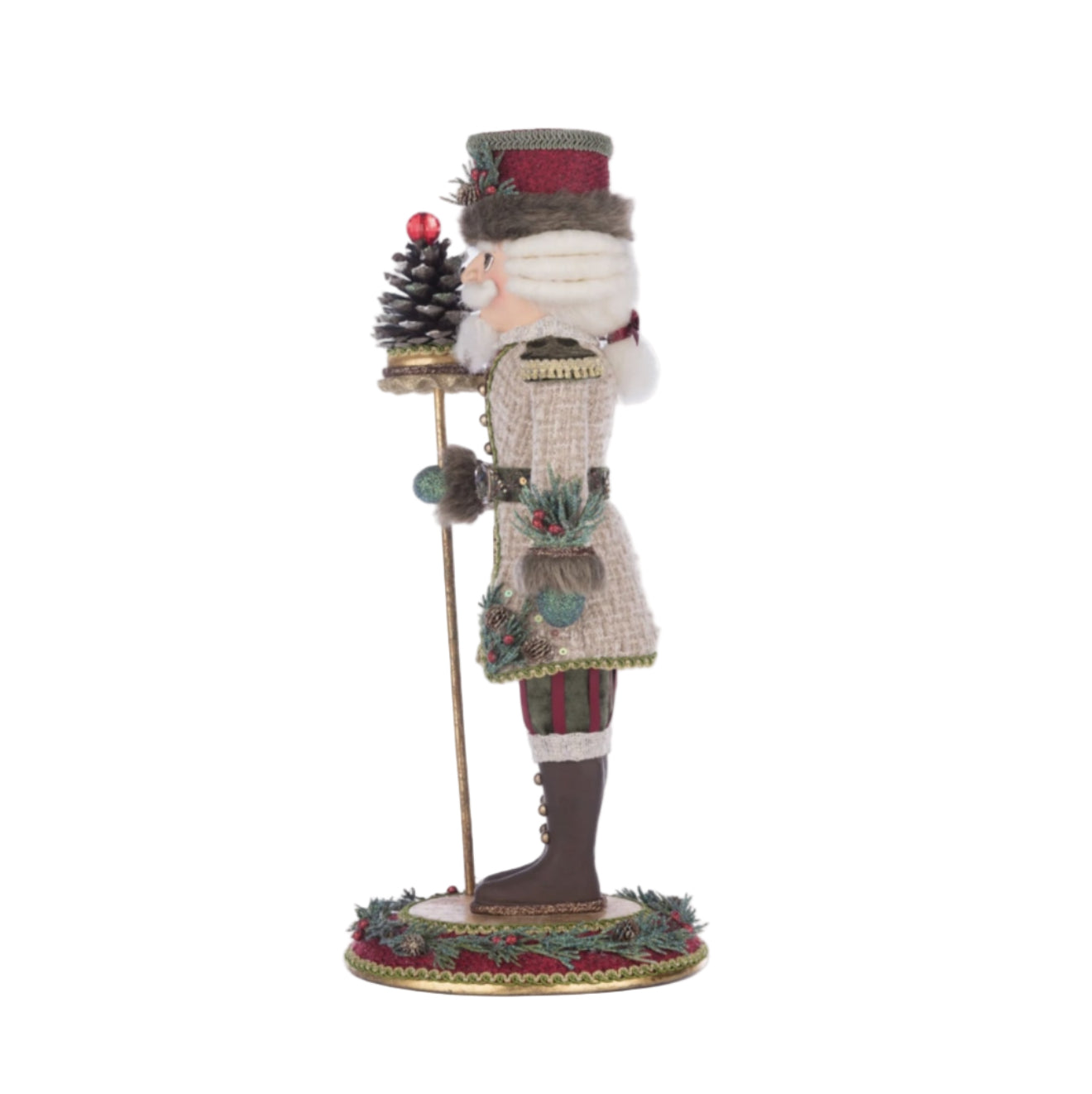 Side angle of Admiral Haze L Nuts nutcracker, Katherine’s Collection SKU 28-428270, GTIN 810074127837