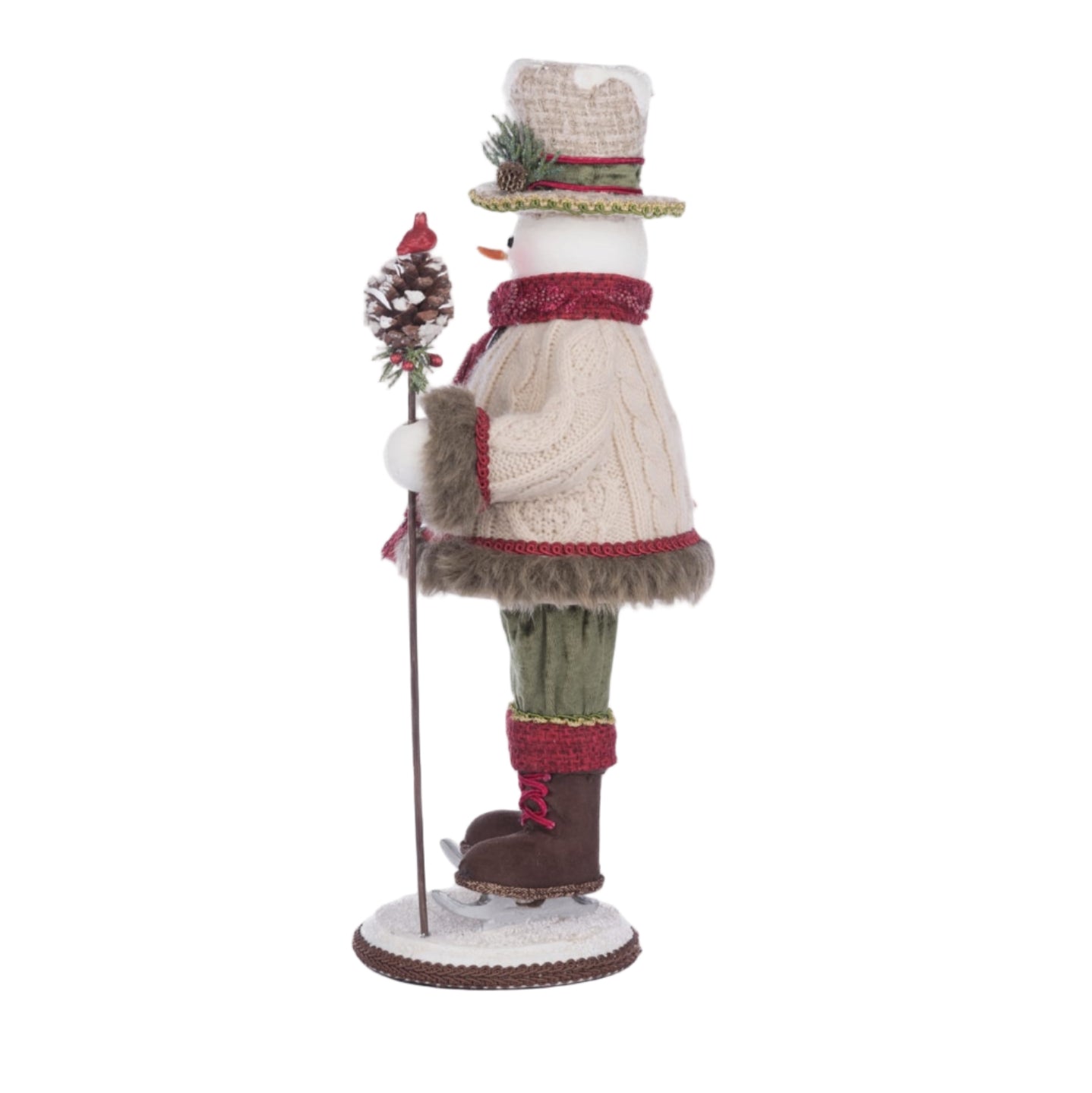 left Side view of Frosty Snowfield Snowman figurine, Katherine’s Collection SKU 28-428271, GTIN 810074127844