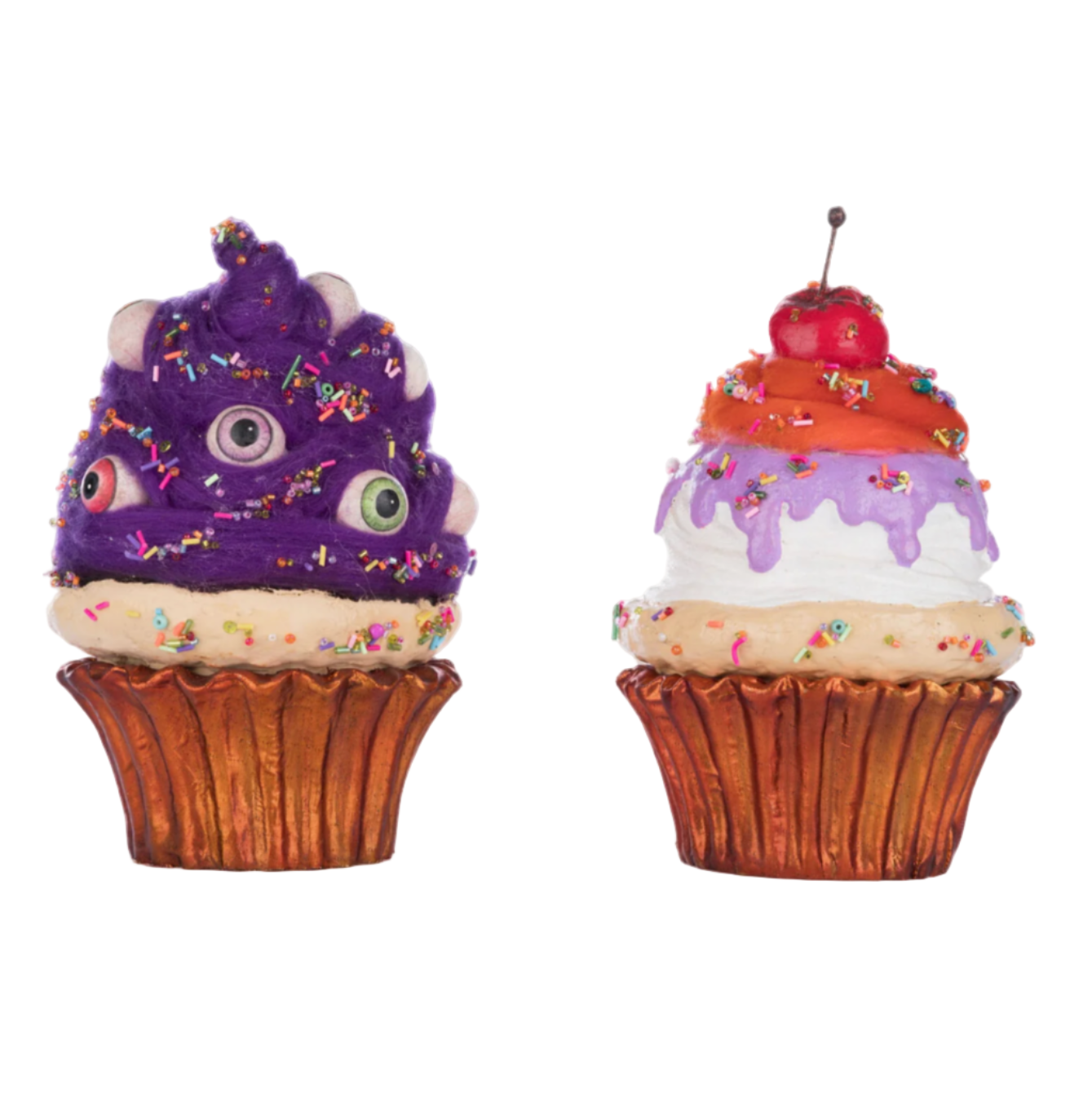 Back view of Crazy Eyes Creepy Cupcake Halloween decor from Katherine’s Collection