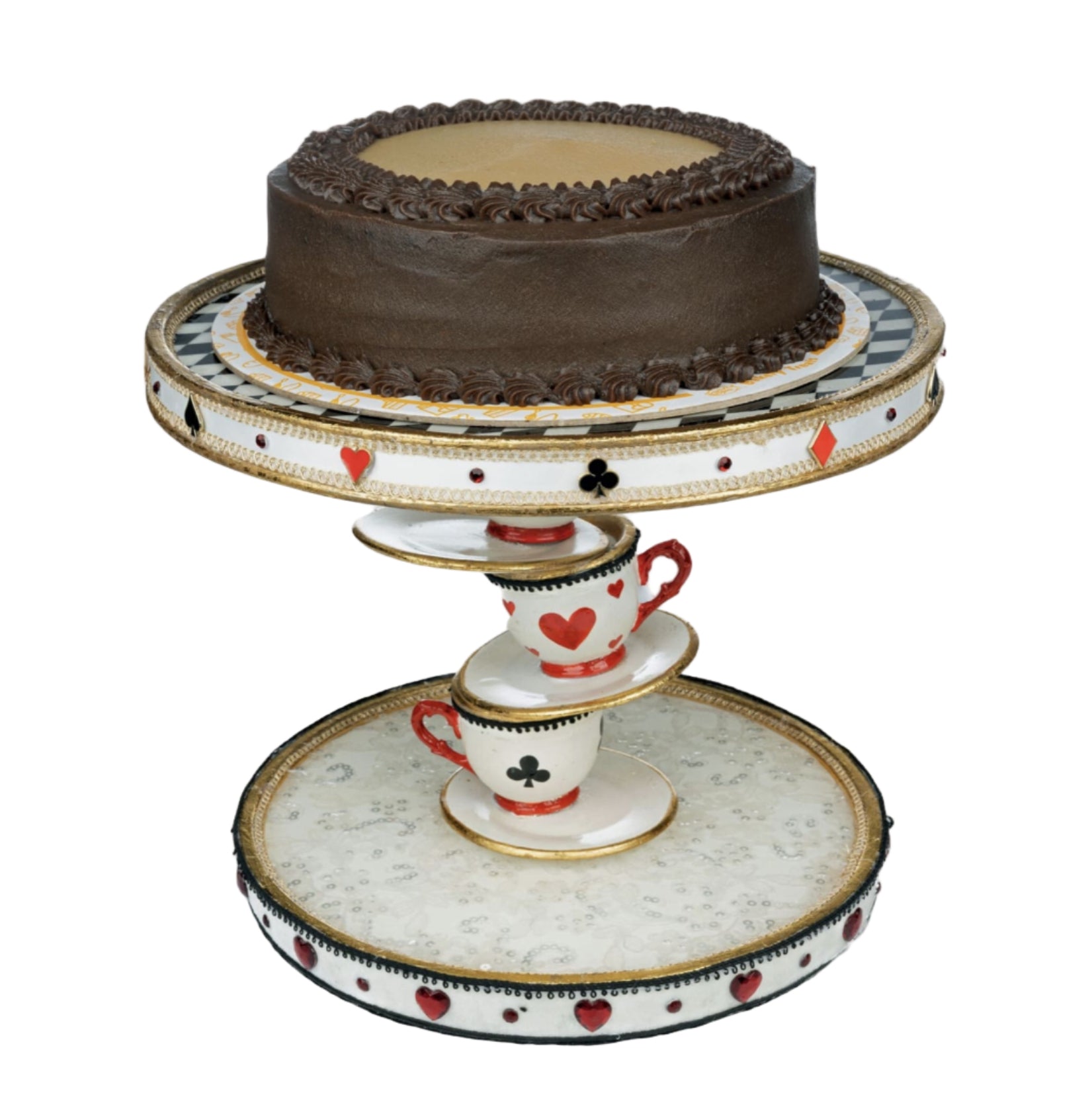 Hearts and Wonderland Topsy Turvy Cake Plate by Katherine’s Collection – GTIN 810074126816