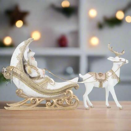 Cheapest Porcelain Santa with Sleigh and Reindeer