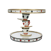 Top view of Katherine’s Collection Topsy Turvy Teacup Cake Plate showing detailed design