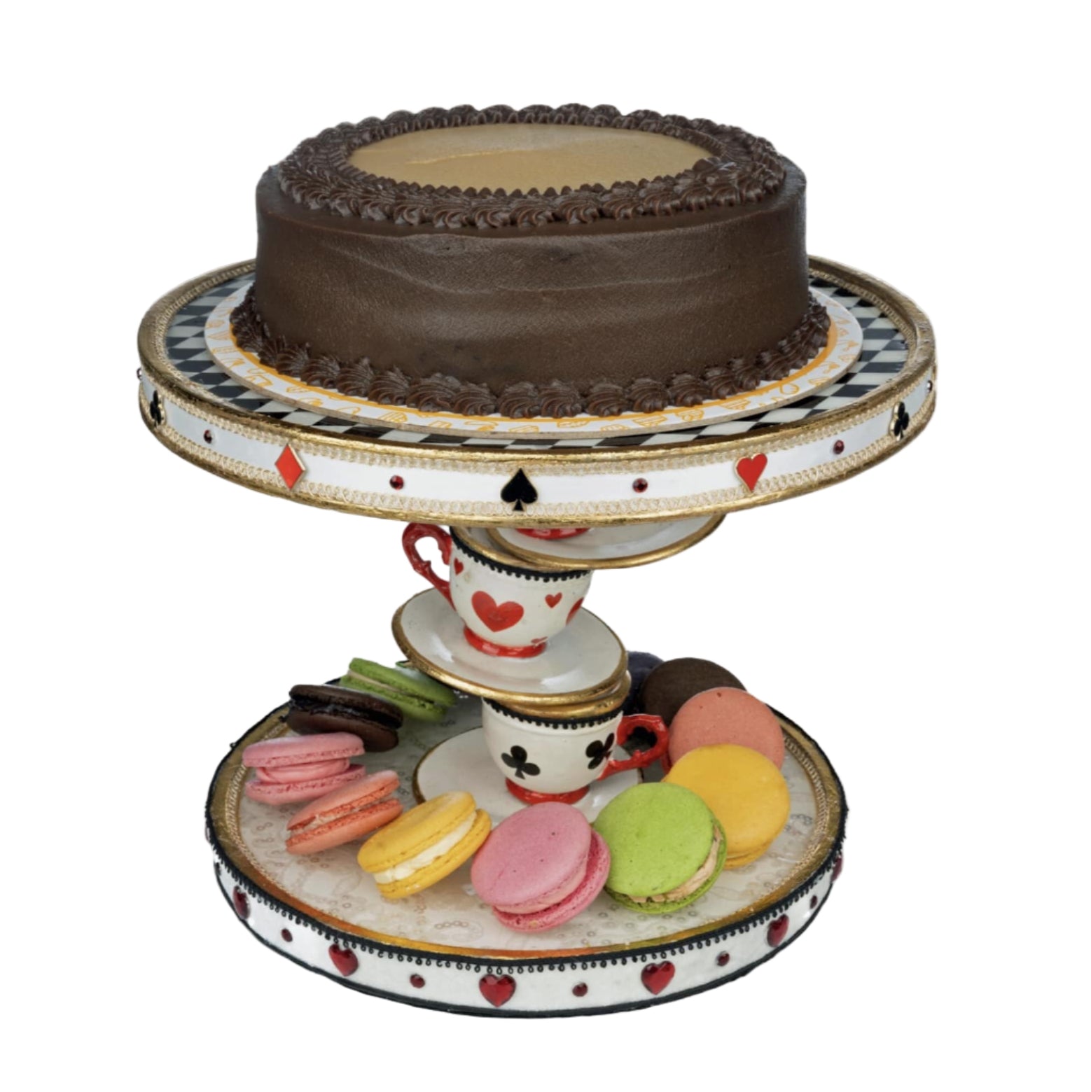 Whimsical handcrafted Topsy Turvy Teacup Cake Stand by Katherine’s Collection