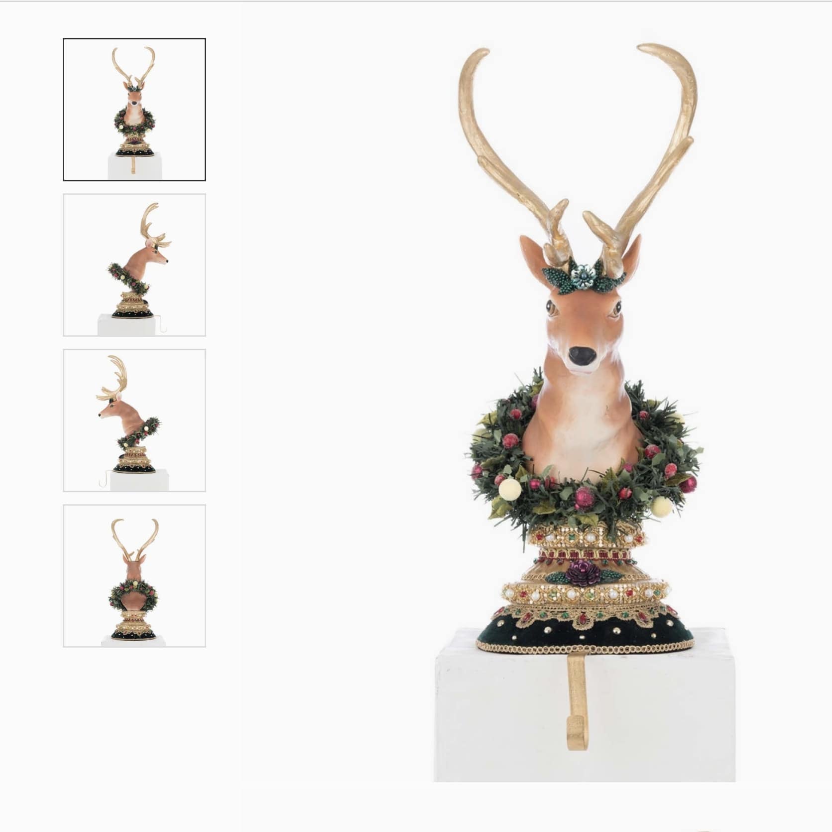 Katherines+Collection+Balsam+and+Berry+Christmas+Reindeer+Deer+Stocking+Holder+28-528794+SKU:+28-528794+GTIN:+810187071218