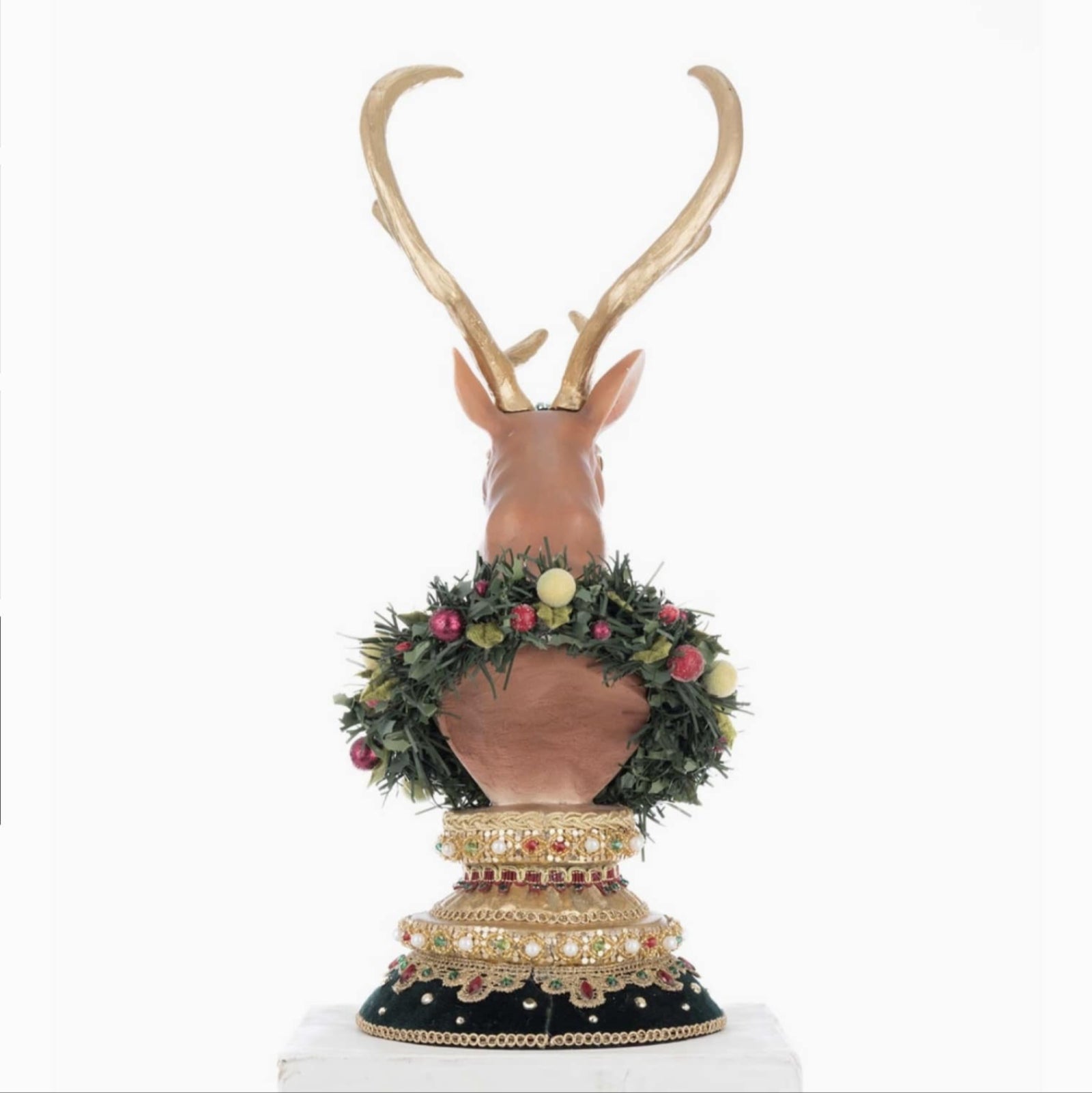 back+view+of+Katherines+Collection+Balsam+and+Berry+Christmas+Reindeer+Deer+Stocking+Holder+28-528794+SKU:+28-528794+GTIN:+810187071218