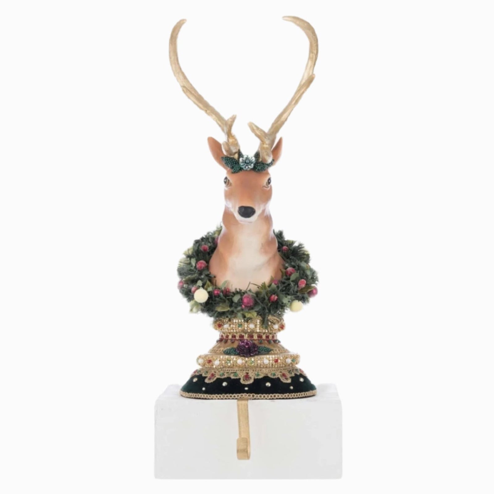 view+c+Katherines+Collection+Balsam+and+Berry+Christmas+Reindeer+Deer+Stocking+Holder+28-528794+SKU:+28-528794+GTIN:+810187071218