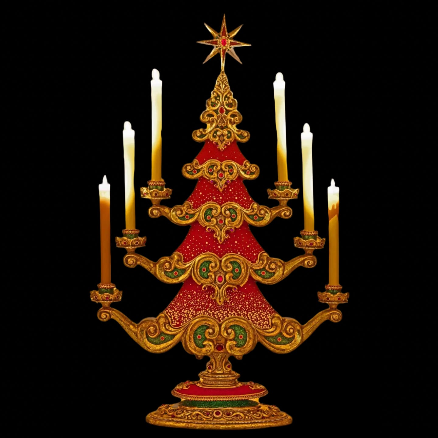 lit+for+night+Katherines+Collection+Royal+Ball+28-528804+810187071287+Christmas+Ball+Tree+with+Candles