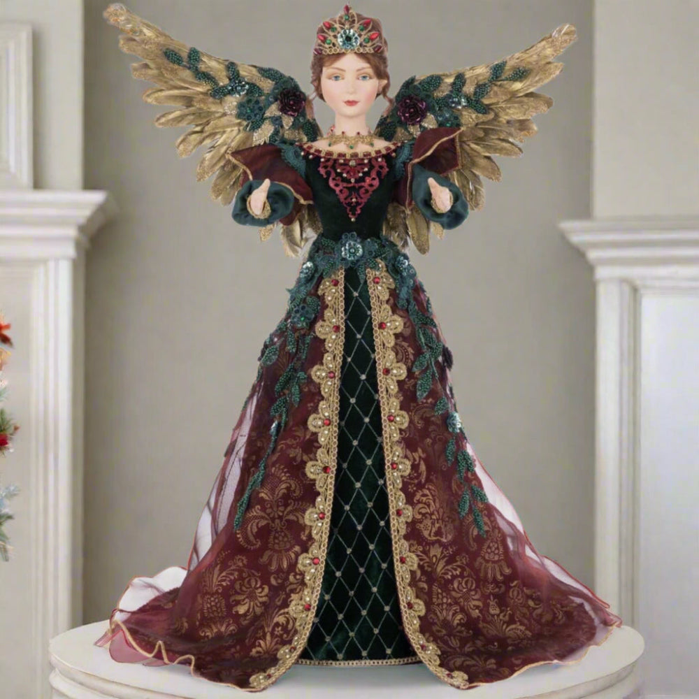 view+b+ Katherines+Collection+Scarlett+the+Angel+Tree+Topper+Balsam+and+Berry+SKU:+28-528780+GTIN:+810187071089