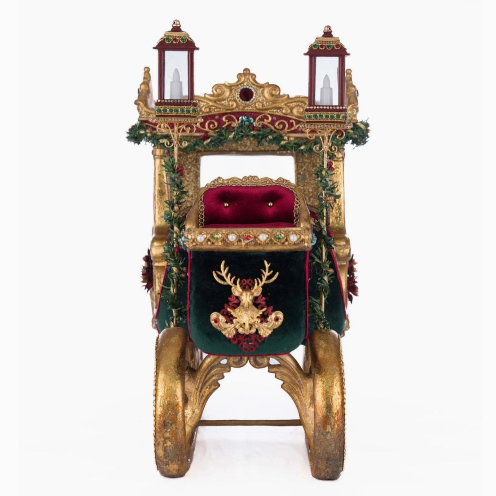 front+view+of+Katherines+Collection+Winter+Balsam+and+Berry+Sleigh+28-528783+810187071119+Christmas+Holiday+decor