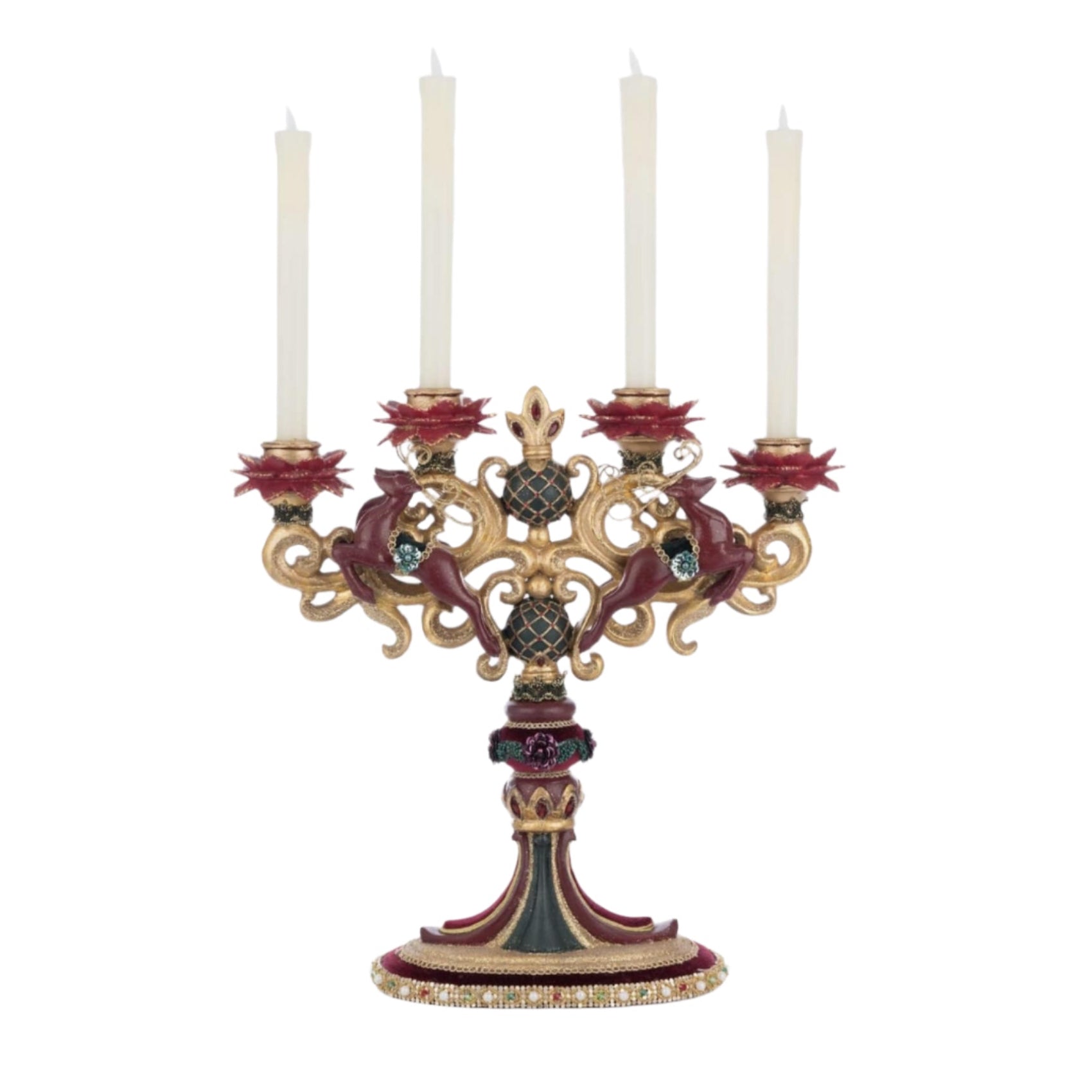 Winter Balsam and Berry Candelabra with Deer 28-528795