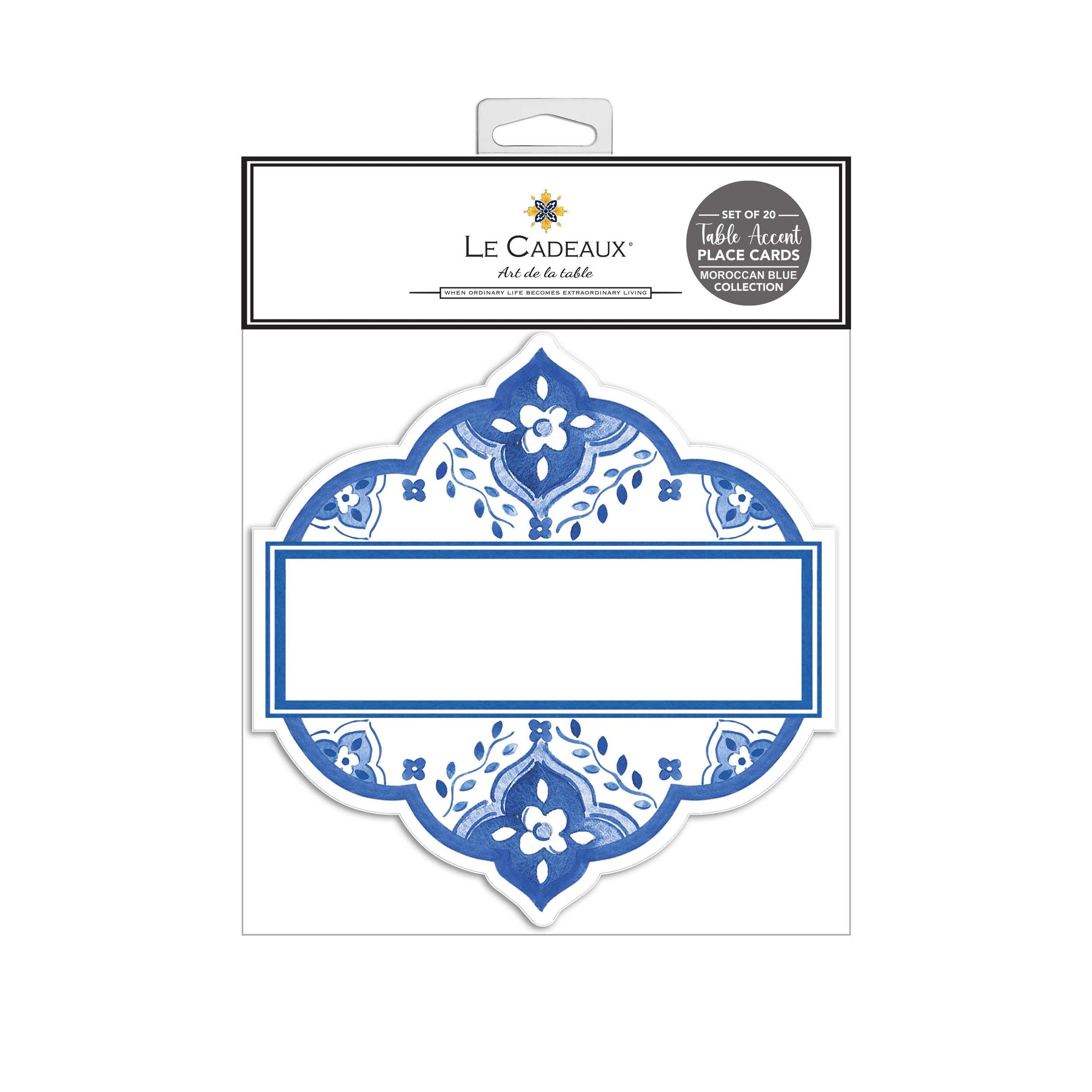 Le+Cadeaux+CC-262MRCB+Moroccan+Blue+Table+Accent+Place+Cards+FRONT+810056676001