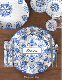 Le+Cadeaux+CC-262MRCB+Moroccan+Blue+Table+Accent+Place+Cards+FRONT+810056676001