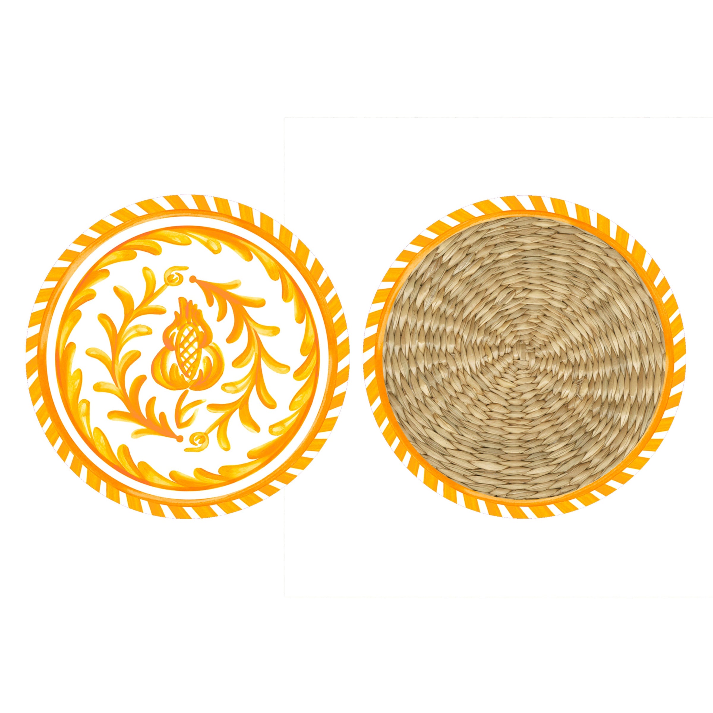 Le+Cadeaux+CC-CSSCO+Sicily+Orange+Coasters+Both+Sides