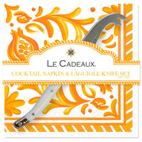 Le_Cadeaux_CCGS-256SCO_Sicily_Orange_Cocktail_Napkin_and_Mini_Laguiole_Cheese_Knife