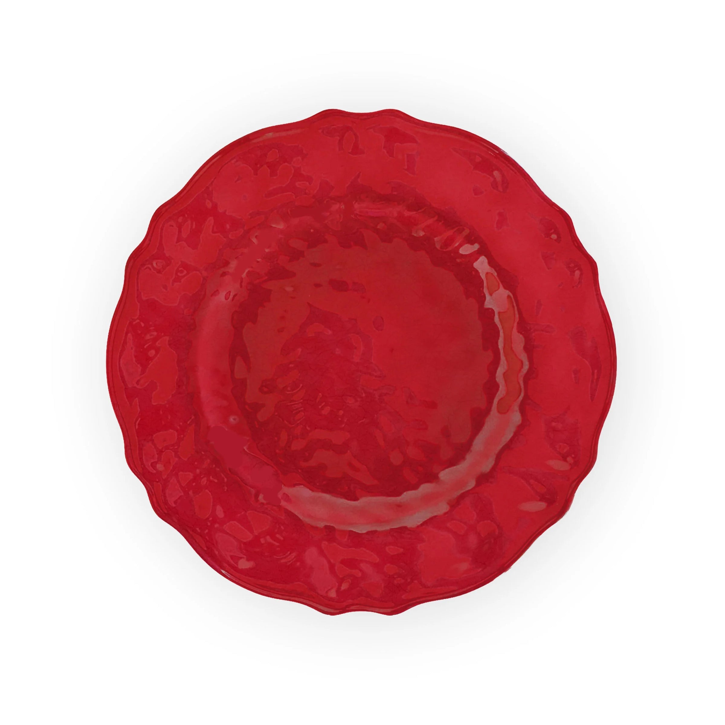 Le Cadeaux Garnet Salad Plate 9-inch with textured surface and scalloped edges