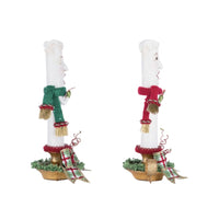 Set of two Katherine’s Collection Caroling Candle holders displayed together, SKU 28-428536, GTIN 810074128582