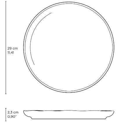 Porto_Brasil_Bio_Stoneware_Matt_Black_11.42_Large_Dinner_Plate_Matte_Black_6_piece_Set_measurements