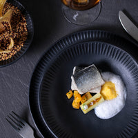 Linhas Bio Matte Black Salad / Dessert Plate Set