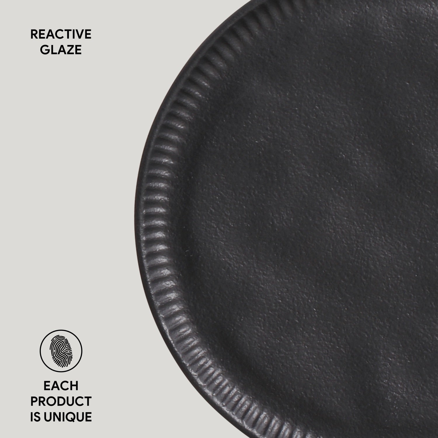 Linhas Bio Matte Black Salad / Dessert Plate Set