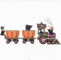 Back view showcasing the train’s length, colors, and whimsical details.