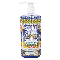 Gentle yet effective Rudy dish soap made in Italy with soothing aloe and herbal botanicals, ideal for sensitive hands.