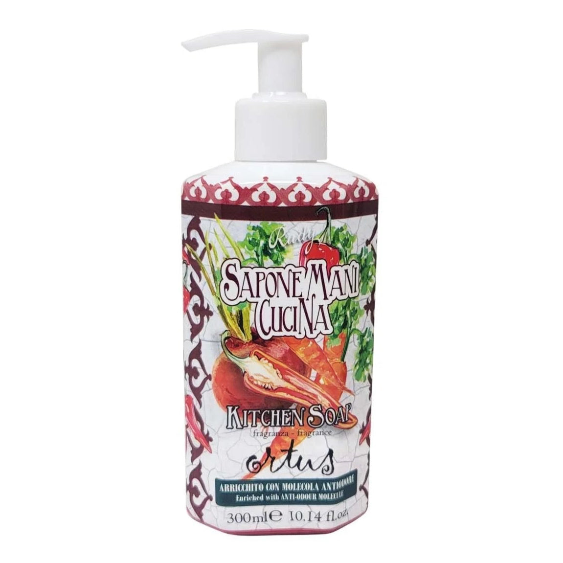 Rudy Profumi Kitchen Gift Boxed Set (SKU CCGS-5354, GTIN 810056678753) featuring Italian hand soap, dish soap, and 100% cotton tea towel.