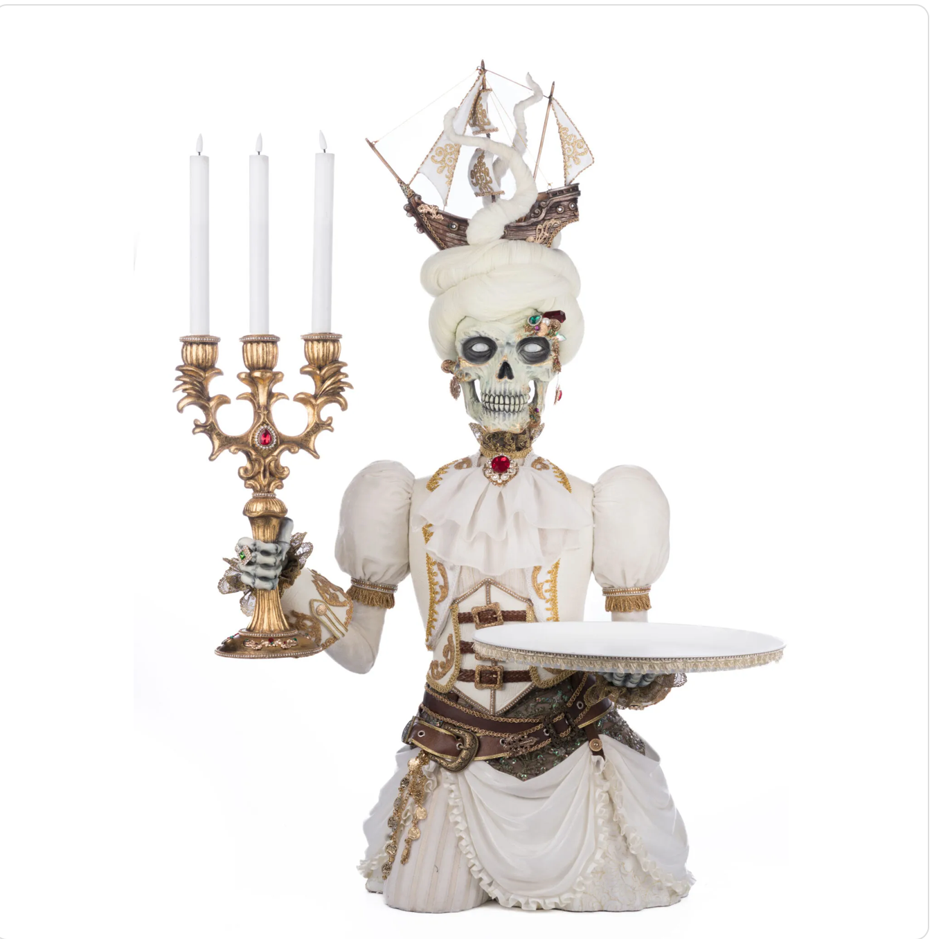 Lady Adelaid Apparition with Candelabra and Tray Halloween Server 28-428211