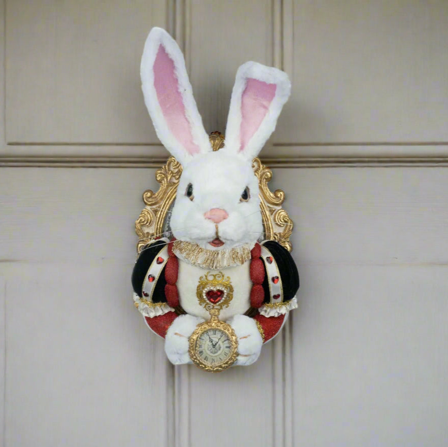 Collectible White Rabbit red  Door Knocker 28-428136 Hearts and Wonderland design