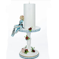 left side view of Tiny Blue Alice Pastel Pillar Candle – Katherine's Collection Quality Decor (SKU 28-428138 | GTIN 810074126960)