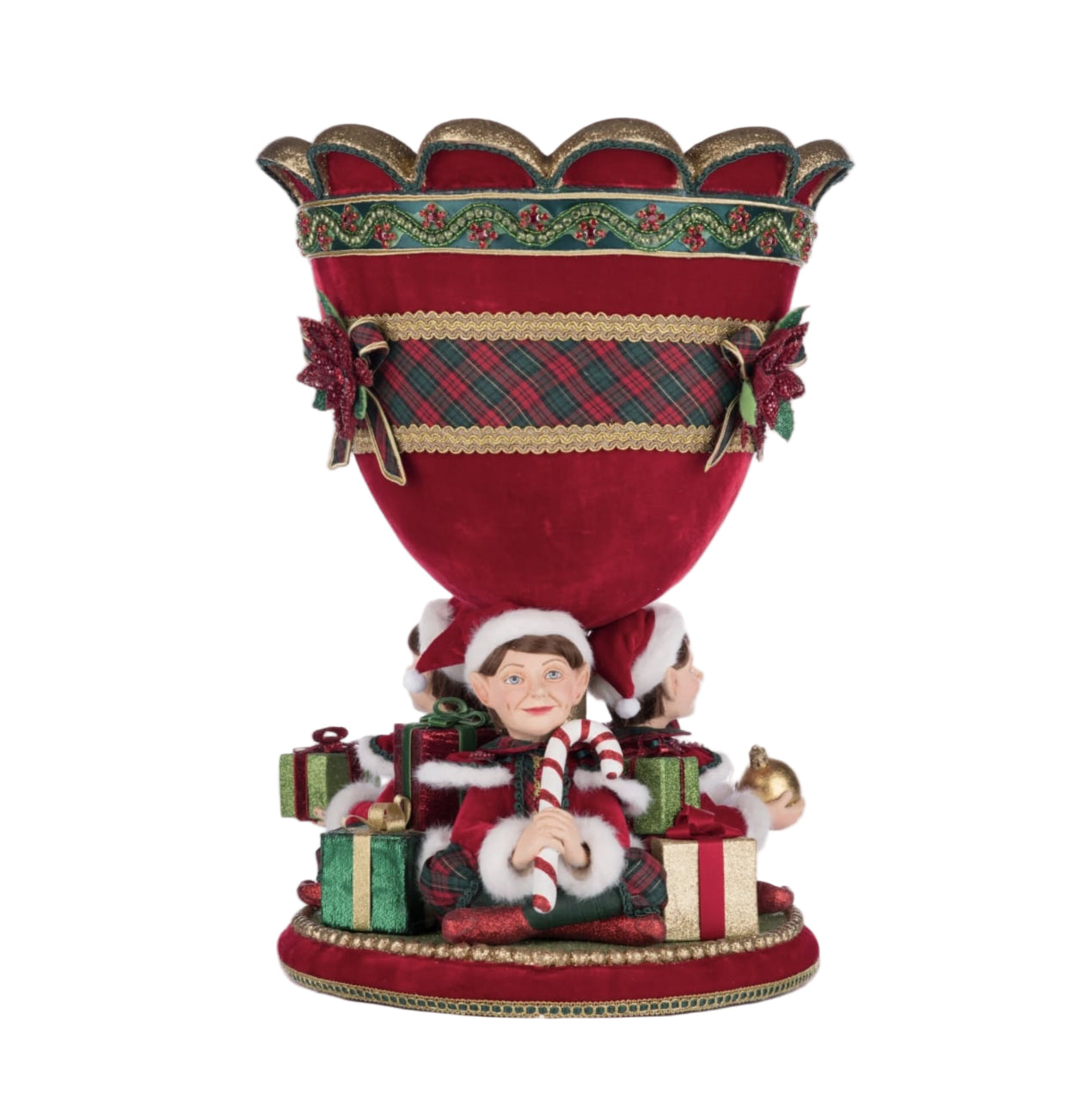 Heirloom-quality decorative urn for festive holiday displays