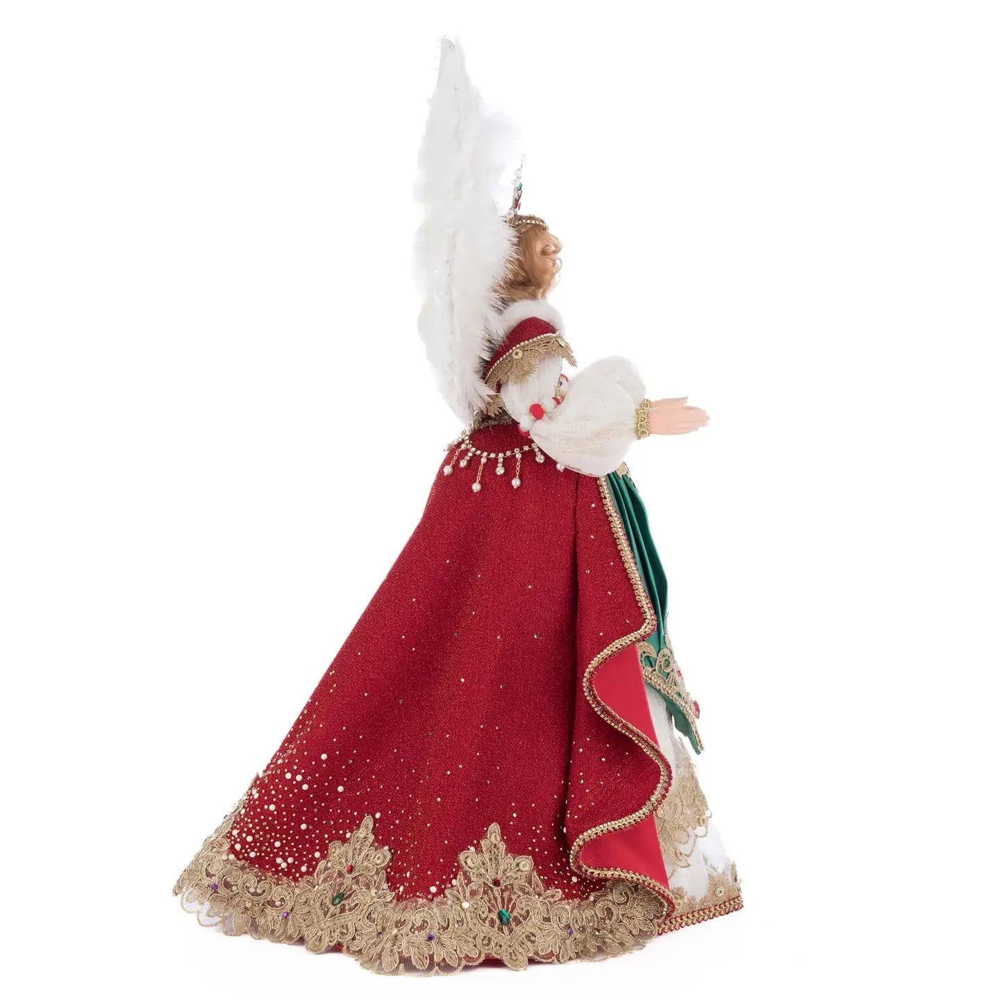 Katherine’s Collection Angelina Tree Topper angel with gilded wings and gemstone crown, SKU 28-528808, GTIN 810187071324