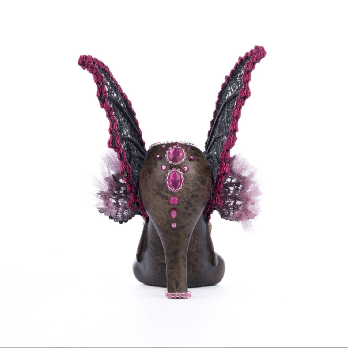 Gothic Bat Stiletto figurine by Katherine’s Collection, UPC 810074127042, detailed hand-painted Halloween home décor