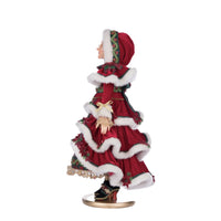 Side view of Christopher Magic Mrs. Claus Doll showing detailed velvet coat, SKU 28-428316, GTIN 810074128100
