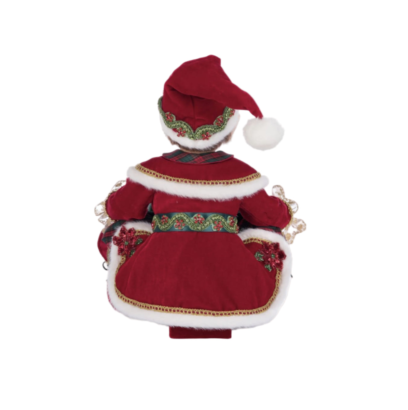Back view of Katherine’s Collection Elf Holding Gift Candy Bowl GTIN 810074128193