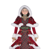 Limited edition Merry Magic Mrs. Claus doll with velvet and plaid trims