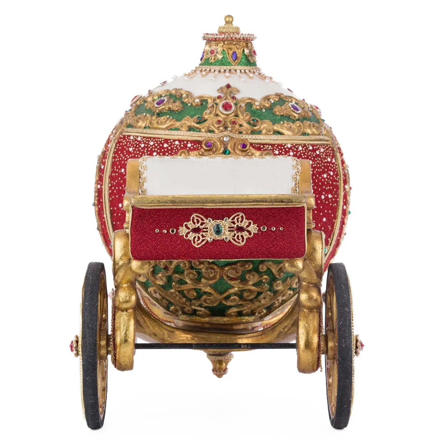 front-view-of-katherines-collection-royal-christmas-ball-ornament-carriage-red-green-gold-gemstone-2025-holiday-decor